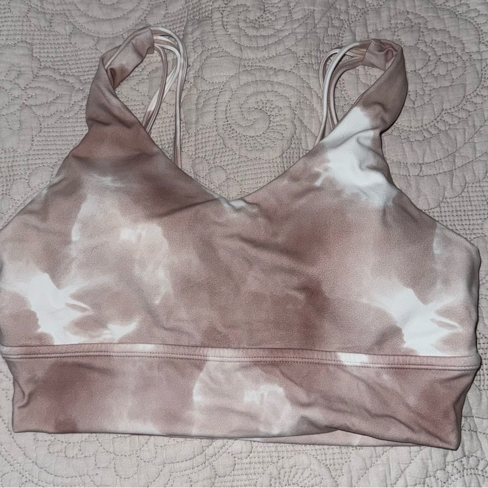 BUFFBUNNY- Monarch Sports Bra- Beige Swirl Print- size medium